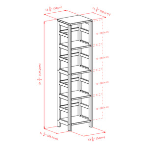 Winsome Wood Leo 4-tier Espresso Storage Shelf - Stylish, Space-saving Bookcase For Home Or Office Organization Espresso Solid Wood 92514-winsome-wood