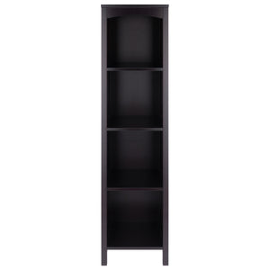Winsome Wood Terrace 4-section Narrow Bookcase - Elegant Espresso Wood Shelf For Storage & Display Solutions Espresso Solid ,Composite Wood 92516-winsome-wood