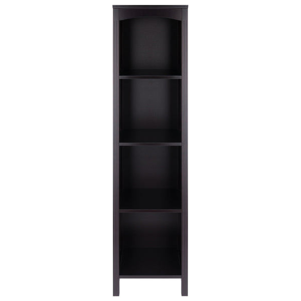 Winsome Wood Terrace 4-section Narrow Bookcase - Elegant Espresso Wood Shelf For Storage & Display Solutions Espresso Solid ,Composite Wood 92516-winsome-wood