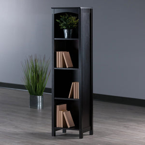 Winsome Wood Terrace 4-section Narrow Bookcase - Elegant Espresso Wood Shelf For Storage & Display Solutions Espresso Solid ,Composite Wood 92516-winsome-wood