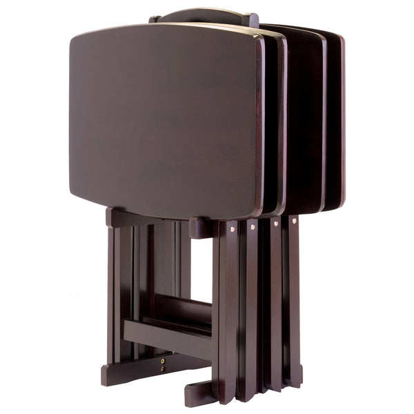 Winsome Wood Dylan 5-piece Espresso Snack Table Set - Versatile Folding Tables For Entertaining Or Daily Use Espresso Solid ,Composite Wood 92517-winsome-wood