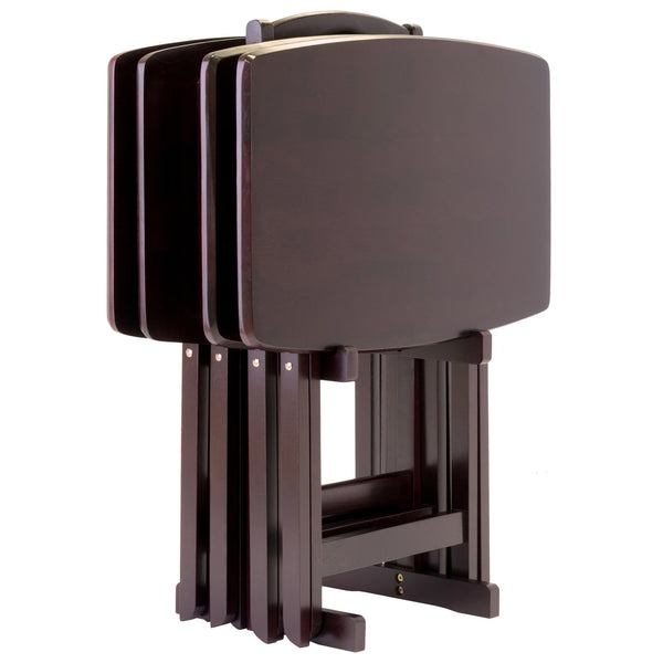 Winsome Wood Dylan 5-piece Espresso Snack Table Set - Versatile Folding Tables For Entertaining Or Daily Use Espresso Solid ,Composite Wood 92517-winsome-wood