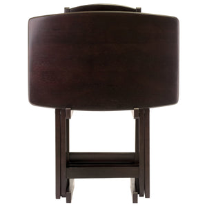 Winsome Wood Dylan 5-piece Espresso Snack Table Set - Versatile Folding Tables For Entertaining Or Daily Use Espresso Solid ,Composite Wood 92517-winsome-wood