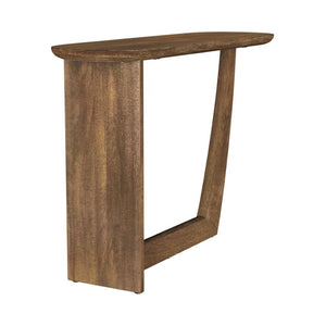 English Elm Oval Solid Mango Wood Console Table – Modern Entryway Design With Sculptural Form & Warm Finish B016P384771-GIGA