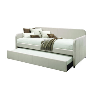 English Elm Jagger Fog Upholstered Daybed with Roll-Out Twin Trundle, Padded Frame, Slat System Included B2726S00321