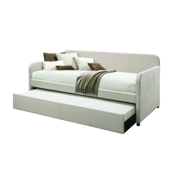 English Elm Jagger Fog Upholstered Daybed with Roll-Out Twin Trundle, Padded Frame, Slat System Included B2726S00321