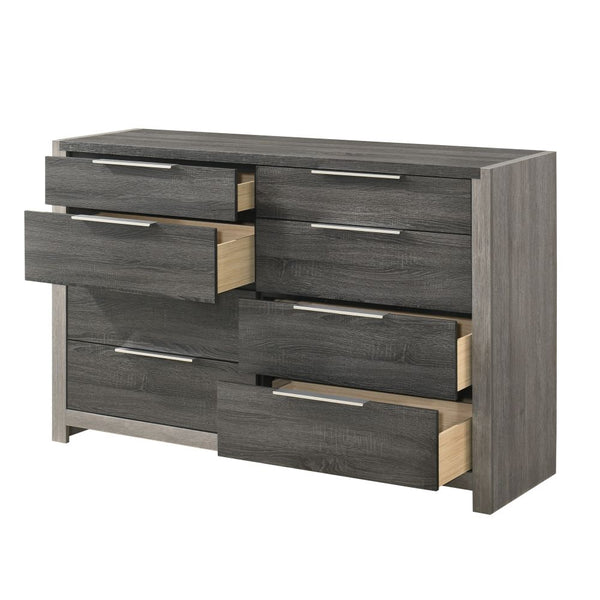 English Elm Modern Five-Drawer Storage Chest with Full-Extension Dovetail Drawers and Sleek Metal Handles, 38W Gray 67 L x 19 W x 43 H B2741P405636