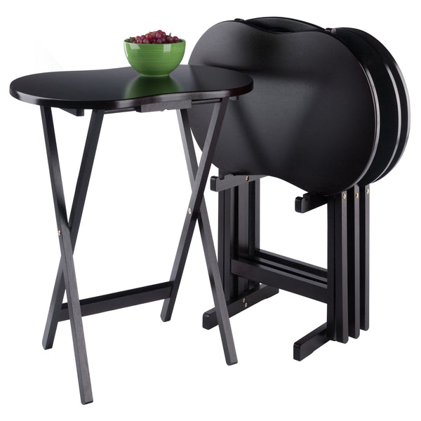 Winsome Wood Skippy 5-piece Snack Table Set – Versatile Espresso Design For Easy Entertaining & Compact Storage Espresso Solid ,Composite Wood 92532-winsome-wood