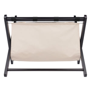 Winsome Wood Dora Luggage Rack With Removable Fabric Basket – Espresso Wood, Stylish & Functional Storage Solution Espresso Solid Wood ,Nylon ,Fabric 92535-winsome-wood