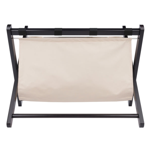 Winsome Wood Dora Luggage Rack With Removable Fabric Basket – Espresso Wood, Stylish & Functional Storage Solution Espresso Solid Wood ,Nylon ,Fabric 92535-winsome-wood