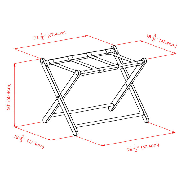 Winsome Wood Dora Luggage Rack With Removable Fabric Basket – Espresso Wood, Stylish & Functional Storage Solution Espresso Solid Wood ,Nylon ,Fabric 92535-winsome-wood