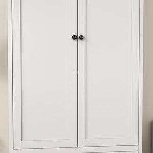 English Elm 72 Inch White Steel Pantry Cabinet with 2 Drawers, Adjustable Shelves, Anti-Tip Ventilated Organizer 72" W2735P332346