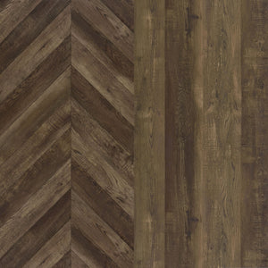 English Elm Chase Rustic Oak 2-Door TV Console with Chevron Doors & Black Sled Base — Modern Farmhouse Focal Piece B062P351448