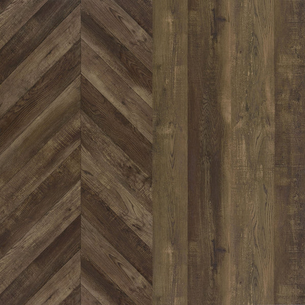 English Elm Chase Rustic Oak 2-Door TV Console with Chevron Doors & Black Sled Base — Modern Farmhouse Focal Piece B062P351448