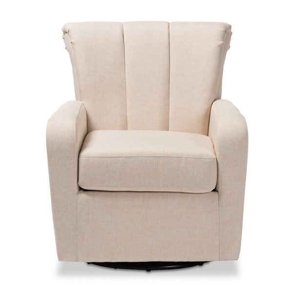 Baxton Studio Baxton Studio Rayner Beige Upholstered Swivel Chair – Modern Comfort with 360° Movement & Tufted Design TSF7715-Beige-CC