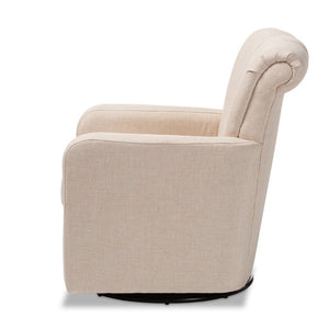 Baxton Studio Baxton Studio Rayner Beige Upholstered Swivel Chair – Modern Comfort with 360° Movement & Tufted Design TSF7715-Beige-CC