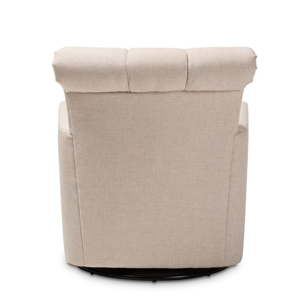 Baxton Studio Baxton Studio Rayner Beige Upholstered Swivel Chair – Modern Comfort with 360° Movement & Tufted Design TSF7715-Beige-CC