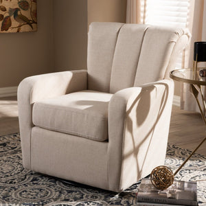 Baxton Studio Baxton Studio Rayner Beige Upholstered Swivel Chair – Modern Comfort with 360° Movement & Tufted Design TSF7715-Beige-CC