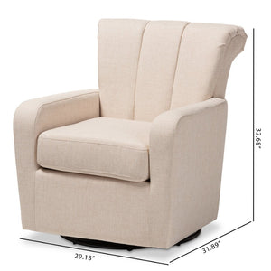 Baxton Studio Baxton Studio Rayner Beige Upholstered Swivel Chair – Modern Comfort with 360° Movement & Tufted Design TSF7715-Beige-CC