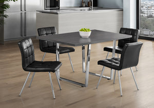 English Elm Dining Table, 60" Rectangular Grey Laminate With Chrome Legs - Modern Centerpiece For Any Space B2710P286990