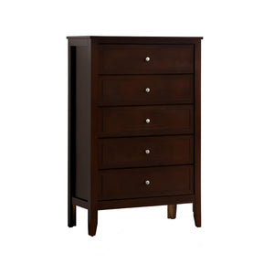 English Elm Daniel Assembled 5-Drawer Chest with English Dovetail Drawers, Metal Hardware & Solid Wood Frame Cappuccino 51 L x 34 W x 18 H B078P400743