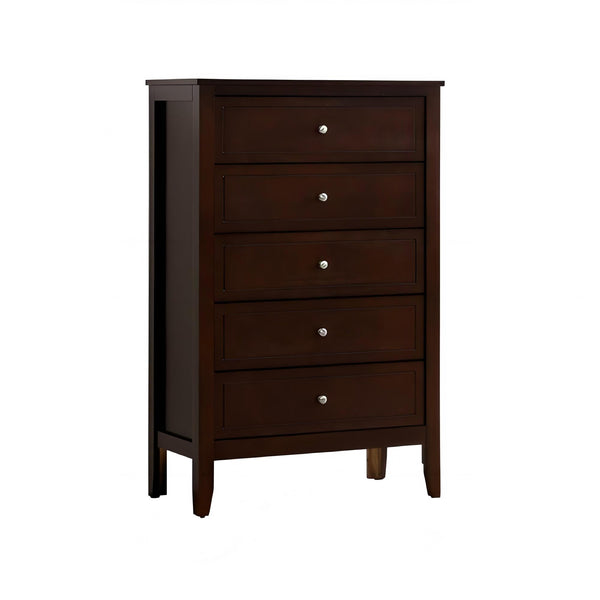 English Elm Daniel Assembled 5-Drawer Chest with English Dovetail Drawers, Metal Hardware & Solid Wood Frame Cappuccino 51 L x 34 W x 18 H B078P400743