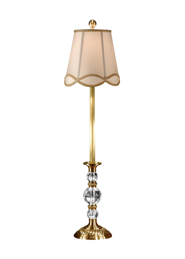 Wildwood Alice Antique-Patina Table Lamp With Lead Crystal Accents — Slim 36" Vintage Bedside & Desk Light 9256