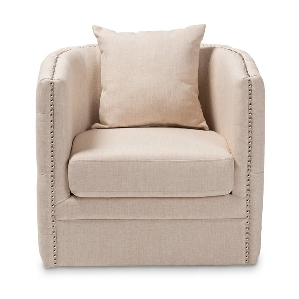 Baxton Studio Baxton Studio Micah Beige Tufted Swivel Chair - Modern Comfort for Living Rooms & Home Offices TSF7718-Beige-CC