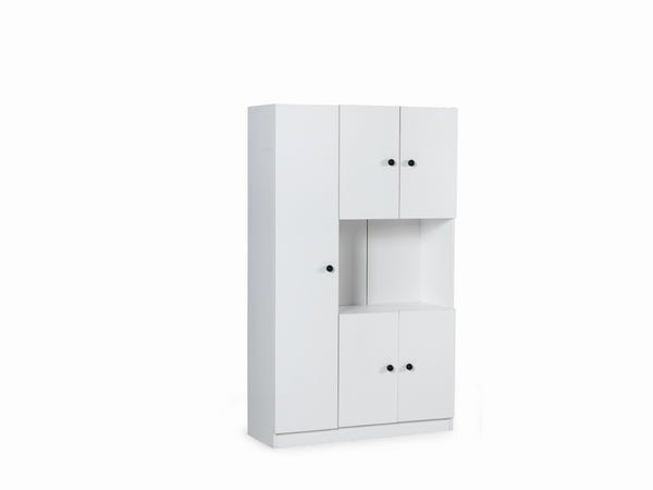 English Elm Venus Wood Shoe Storage Cabinet with 3 Shelves, Elegant White Sideboard for Entryway, Durable, Space-Saving Design B029P333922