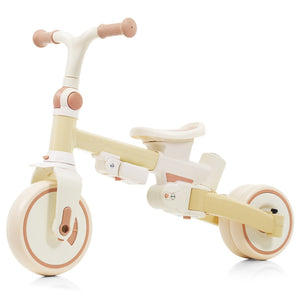 English Elm 7 in 1 Convertible Toddler Trike Aluminum Foldable Push Bike with Canopy for Ages 1 to 6 Yellow N726P248345Y