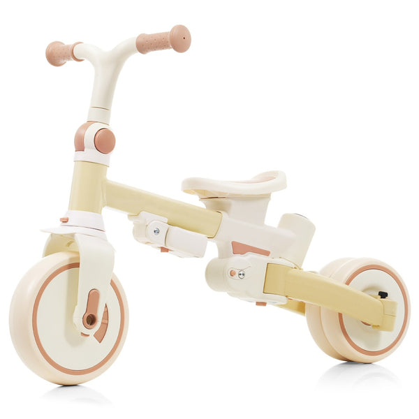 English Elm 7 in 1 Convertible Toddler Trike Aluminum Foldable Push Bike with Canopy for Ages 1 to 6 Yellow N726P248345Y