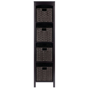 Winsome Wood Terrace 5-piece Storage Shelf With 4 Foldable Baskets - Elegant Espresso & Chocolate Design For Home Espresso Solid ,Composite Wood 92593-winsome-wood