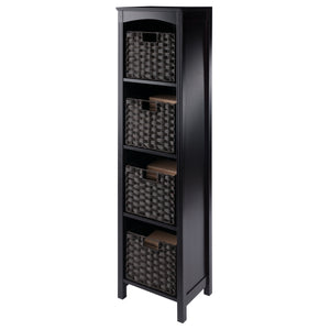 Winsome Wood Terrace 5-piece Storage Shelf With 4 Foldable Baskets - Elegant Espresso & Chocolate Design For Home Espresso Solid ,Composite Wood 92593-winsome-wood