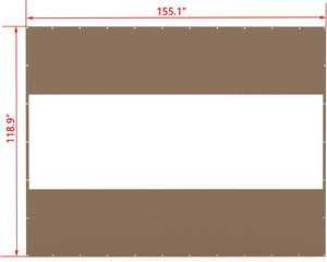 English Elm Heavy Duty Outdoor Clear Panel Curtain - 18 Oz Waterproof Pvc Polyester - Weather Resistant & Tearproof Privacy Screen (10'H X 13'W, Brown) For Patios & Gazebos W1859P238835