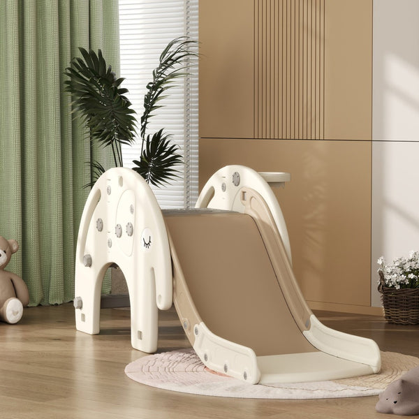 English Elm Qaba Elephant Toddler Slide Climber with Basketball Hoop for Playroom Fun W2225P229338