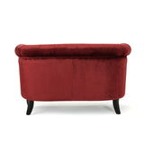 Christopher Knight Home® - Noble House - Milani Tufted Chesterfield Velvet Loveseat With Scrolled Arms