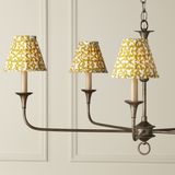 Block Print Gold Pleated Chandelier Shade