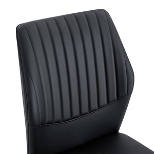 English Elm 4-Piece Dining Set: Modern Luxe Round Glass Table & Stylish Black-Gold Chairs For Chic Spaces W1151S03684