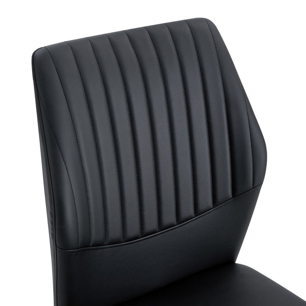 English Elm 4-Piece Dining Set: Modern Luxe Round Glass Table & Stylish Black-Gold Chairs For Chic Spaces W1151S03684