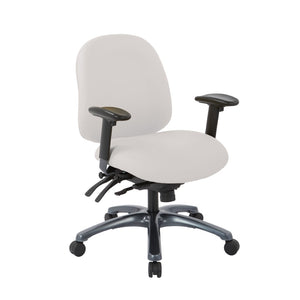 OSP Home Furnishings Multi-function Ergonomic Mid Back Office Chair with Lumbar Support and Titanium Base Snow 8512-R101