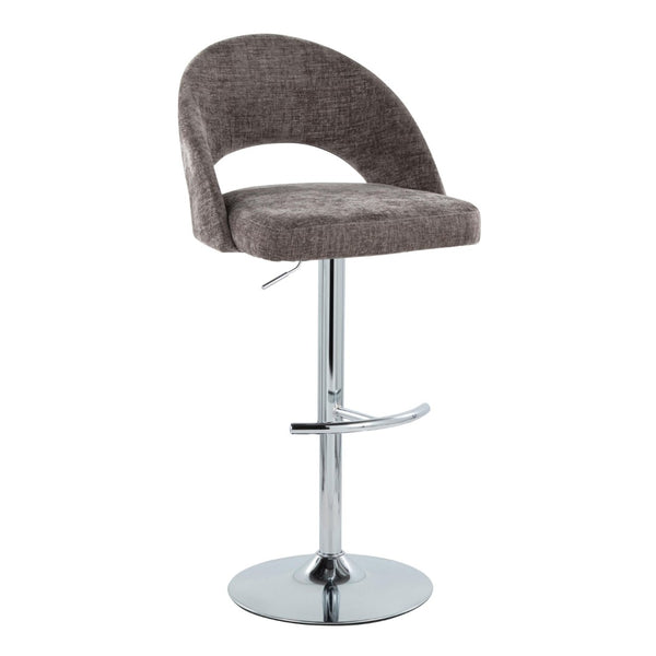 English Elm Adjustable Swivel Barstools Set of 2 Fabric Seat Black Metal Base Kitchen Counter Dark Grey B202S02006