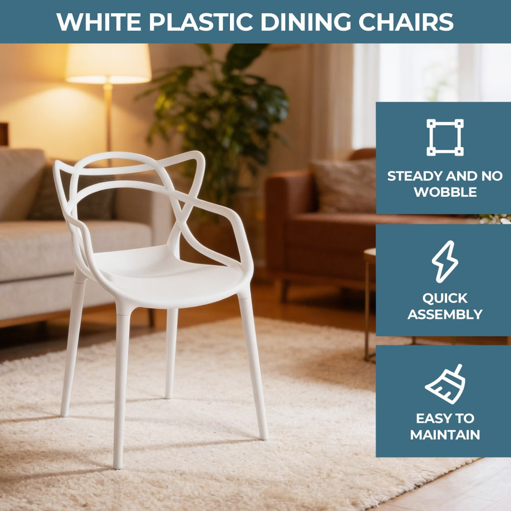 English Elm Pvc Sleek Matte Black Dining Chair Set of 4 for Kitchen Studio or Cafe Use W3766P436154