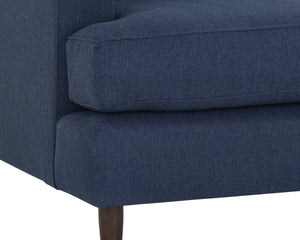 Sunpan Laurel Sofa - Sustainable Mid-Century Modern Design with Recycled Fabric and Walnut Wood Legs Liv Indigo
