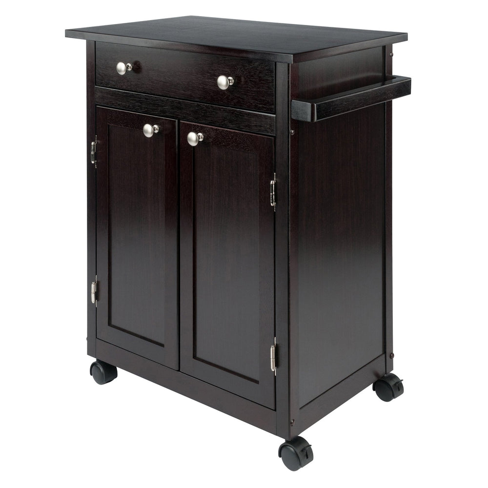 Winsome Wood Savannah Kitchen Utility Cart - Espresso Finish With Spacious Storage, Casters & Elegant Design Espresso Solid ,Composite Wood 92626-winsome-wood