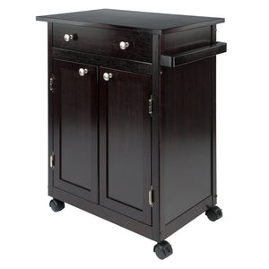 Winsome Wood Savannah Kitchen Utility Cart - Espresso Finish With Spacious Storage, Casters & Elegant Design Espresso Solid ,Composite Wood 92626-winsome-wood