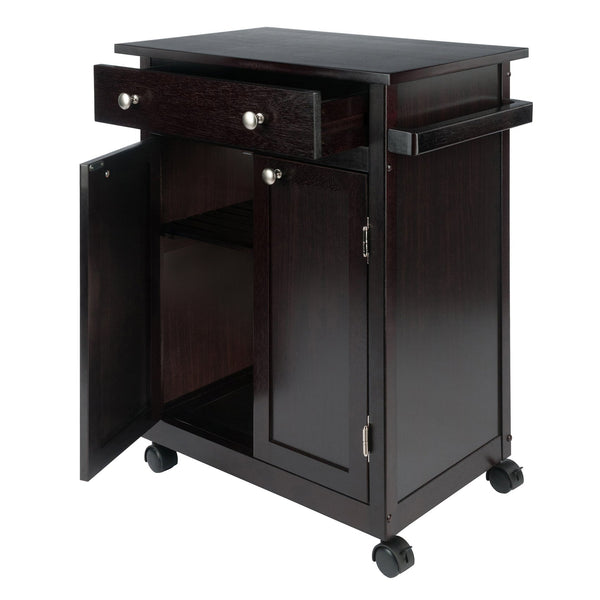 Winsome Wood Savannah Kitchen Utility Cart - Espresso Finish With Spacious Storage, Casters & Elegant Design Espresso Solid ,Composite Wood 92626-winsome-wood