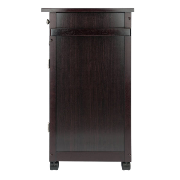 Winsome Wood Savannah Kitchen Utility Cart - Espresso Finish With Spacious Storage, Casters & Elegant Design Espresso Solid ,Composite Wood 92626-winsome-wood