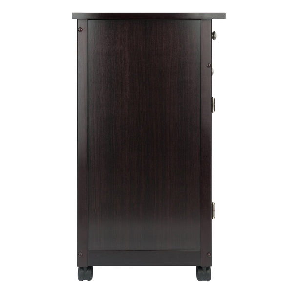 Winsome Wood Savannah Kitchen Utility Cart - Espresso Finish With Spacious Storage, Casters & Elegant Design Espresso Solid ,Composite Wood 92626-winsome-wood