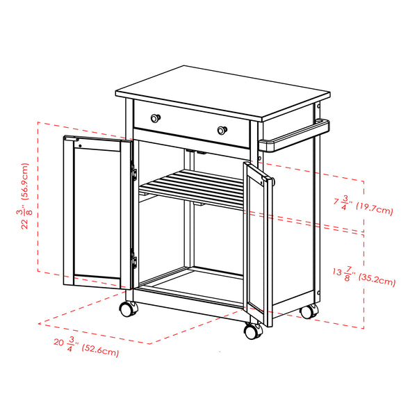 Winsome Wood Savannah Kitchen Utility Cart - Espresso Finish With Spacious Storage, Casters & Elegant Design Espresso Solid ,Composite Wood 92626-winsome-wood
