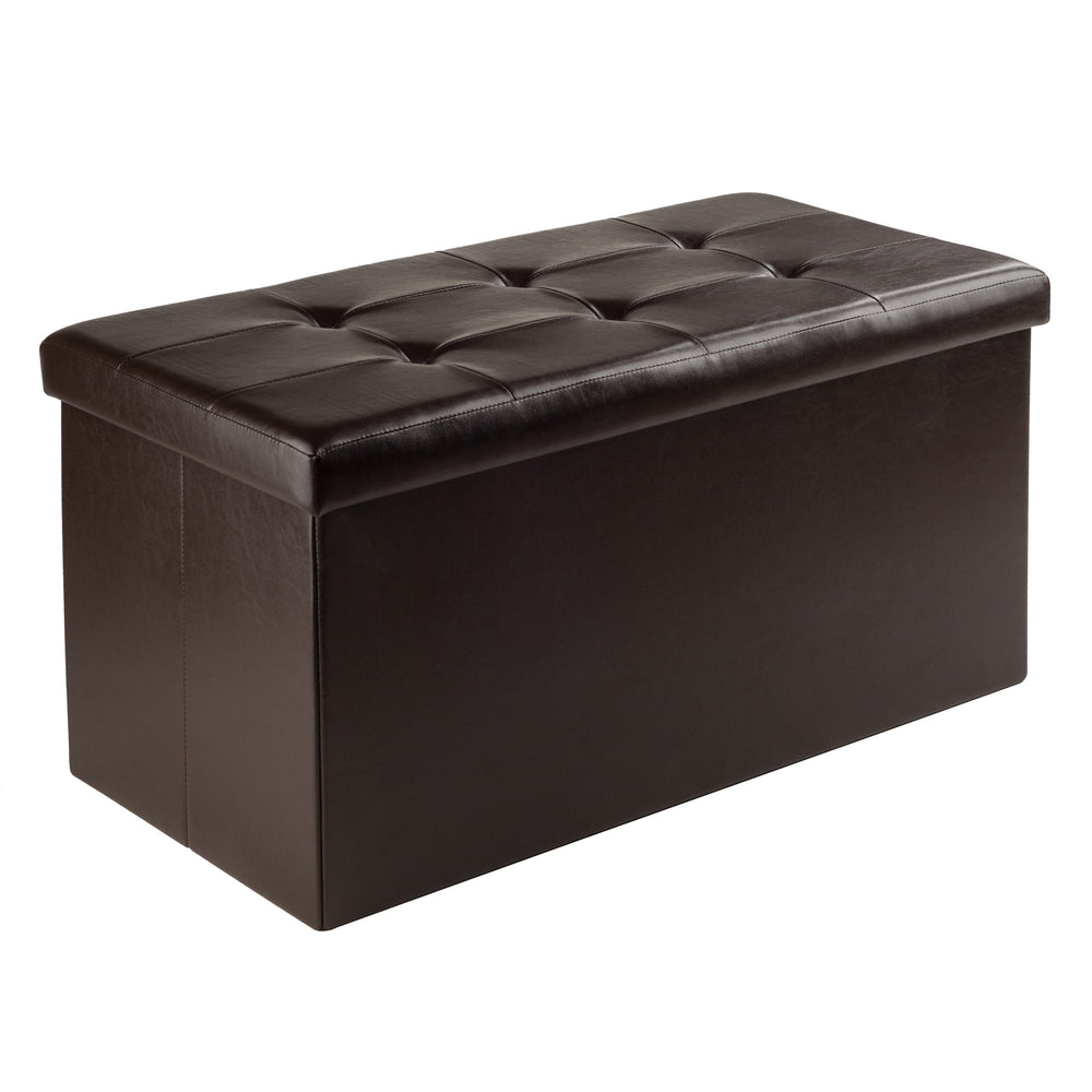 Winsome Wood Ashford Rectangular Storage Ottoman - Versatile Espresso Seat With Hidden Storage For Any Room Espresso Polyurethane 92627-winsome-wood